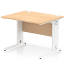 Dynamic Office Solutions Impulse desk, 1000 × 800 mm, maple top and white cable-managed leg