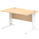 Dynamic Office Solutions Impulse desk, 1200 × 800 mm, maple top and white cable-managed leg