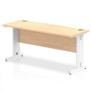 Dynamic Office Solutions Impulse 1600mm slimline desk with cable-managed silver cantilever legs, beech top.