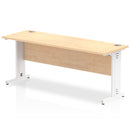 Dynamic Office Solutions 1800mm slimline desk with cable managed leg in beech and silver finish