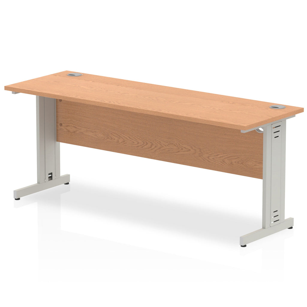 Impulse 1800mm Slimline Office Desk - Cable Managed Silver Legs