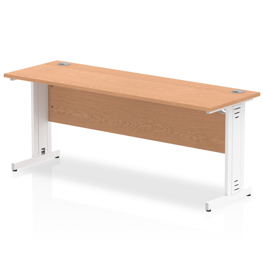 Impulse 1800mm Slimline Office Desk - Cable Managed Silver Legs