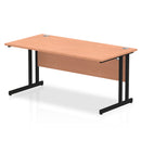 Beech top cantilever leg desk with silver legs from Dynamic Office Solutions