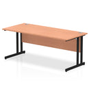 Dynamic Office Solutions Impulse 1800mm straight desk with cantilever legs in beech and silver