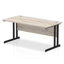 Beech top straight desk with silver cantilever legs by Dynamic Office Solutions