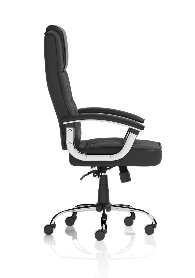 Moore Deluxe Leather Executive Office Chair - Chrome Arms & Base