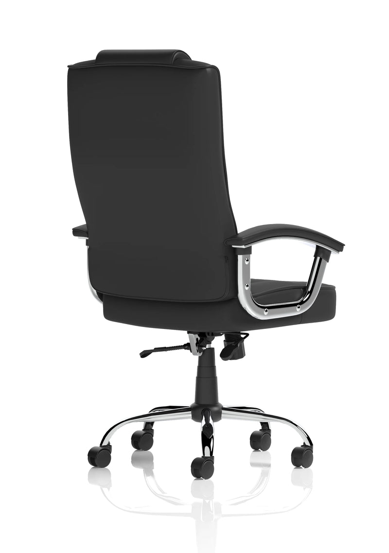 Moore Deluxe Leather Executive Office Chair - Chrome Arms & Base