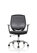 Dynamic Office Solutions Dura Medium Back Mesh Office Chair with Black nylon backrest and arms, featuring air mesh seat.