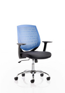 Dynamic Office Solutions Dura Medium Back Mesh Office Chair with adjustable arms and breathable nylon backrest in black