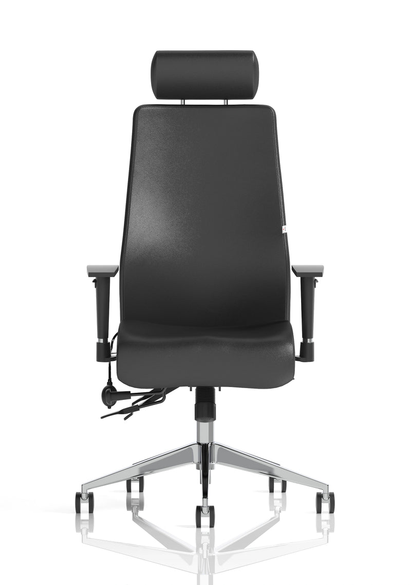 Jet 24 Hour Heavy Duty Leather Ergonomic Chair - 23.5 Stone