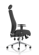Jet 24 Hour Heavy Duty Leather Ergonomic Chair - 23.5 Stone