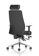 Jet 24 Hour Heavy Duty Leather Ergonomic Chair - 23.5 Stone