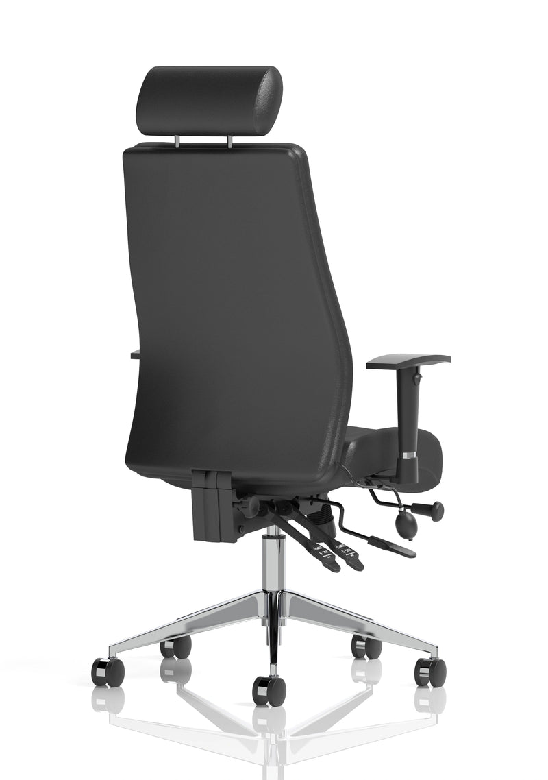 Jet 24 Hour Heavy Duty Leather Ergonomic Chair - 23.5 Stone