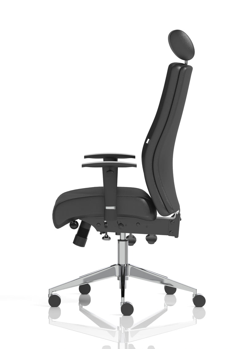 Jet 24 Hour Heavy Duty Leather Ergonomic Chair - 23.5 Stone