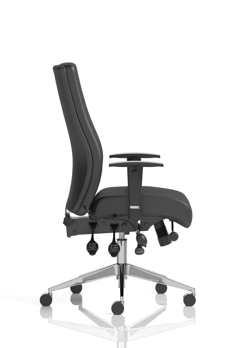 Jet 24 Hour Heavy Duty Leather Ergonomic Chair - 23.5 Stone
