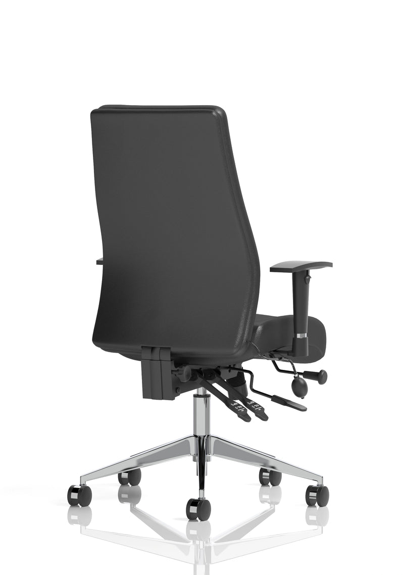 Jet 24 Hour Heavy Duty Leather Ergonomic Chair - 23.5 Stone