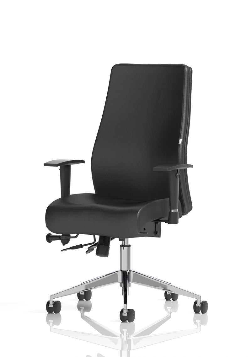 Jet 24 Hour Heavy Duty Leather Ergonomic Chair - 23.5 Stone