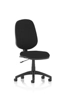 Adjustable black fabric Eclipse Plus I task chair with loop arms and contoured medium back from Dynamic Office Solutions