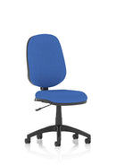 Adjustable black fabric Eclipse Plus I operator chair with loop arms and medium back from Dynamic Office Solutions.