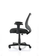 Dynamic Office Solutions black mesh task chair with arms and medium back, designed for ergonomic support