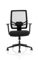 Dynamic Office Solutions Ergo Twist High Mesh Back Chair with adaptive pivot, featuring black fabric and ergonomic design.