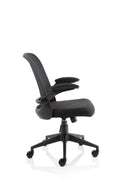 Crew Mesh Back Task Operator Chair with Folding Arms - Black
