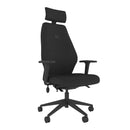 MDK Solo SL152 ergonomic office chair with adjustable height and polished base in grey Phoenix fabric