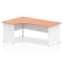 Dynamic Office Solutions 1800mm left crescent corner desk with beech finish and cantilever leg design