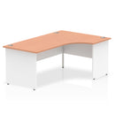 Dynamic Office Solutions 1800mm right crescent corner desk with beech finish and cantilever leg design