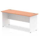 Beech laminate desk with slimline panel end legs from Dynamic Office Solutions, ideal for compact home office spaces.