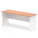 Dynamic Office Solutions 1800mm slimline desk with beech top and leg, featuring a minimalist design for modern offices