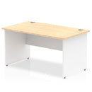 Beech straight desk with panel end leg by Dynamic Office Solutions, ideal for ergonomic office setups.