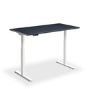 Black solid color top height adjustable desk by Lavoro with dual motor, sleek design and compact dimensions.