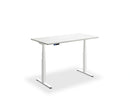 Flyga height adjustable desk with woodgrain MFC top in Anthracite Sherman Oak, 3-stage design, 100kg capacity
