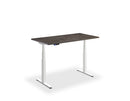Height adjustable Lavoro Flyga desk with textured black top and black frame, size 1000 x 600 mm.