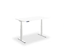 Black height adjustable desk with solid colour top, dual motor, and sleek modern design by Lavoro