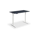 Height adjustable black desk with solid color top, dual motor design by Lavoro, compact size 800 x 600 mm