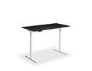 Black height adjustable desk with solid colour top by Lavoro, compact size 800 x 600 mm