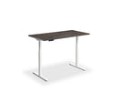 Lavoro Rusa dual motor height adjustable desk with textured black top, compact design, and sleek black frame.