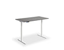 Lavoro Rusa dual motor height adjustable desk with solid black top and black frame, 800 x 600 mm size.