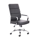 Dynamic Office Solutions black bonded leather executive chair with chrome accents and high-back design