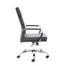 Dynamic Office Solutions black bonded leather high-back executive chair with chrome accents