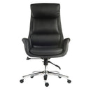 Black leather executive office chair with heavy-duty design, supporting up to 150kg by Lockwoodhume