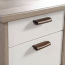 Sky oak & white Avon Executive Desk with leather handles for contemporary home office