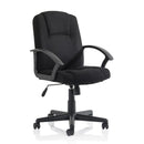 Black fabric high back office chair by Lockwoodhume with adjustable height and sleek executive design