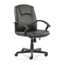High back black leather executive office chair with lumbar support by Lockwoodhume, adjustable height, and sturdy constructi
