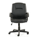 Black leather high back executive office chair with lumbar support by Lockwoodhume, suitable for 24-stone capacity