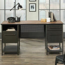 Boulevard Cafe Desk - Black Metal Industrial Desk with Vintage Oak