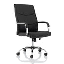 High back black faux leather executive chair with chrome arms by Lockwoodhume