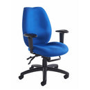 Cornwall Heavy Duty Operator Chair in black fabric, 150kg weight capacity, ergonomic design for 24-hour use by Lockwoodhume.